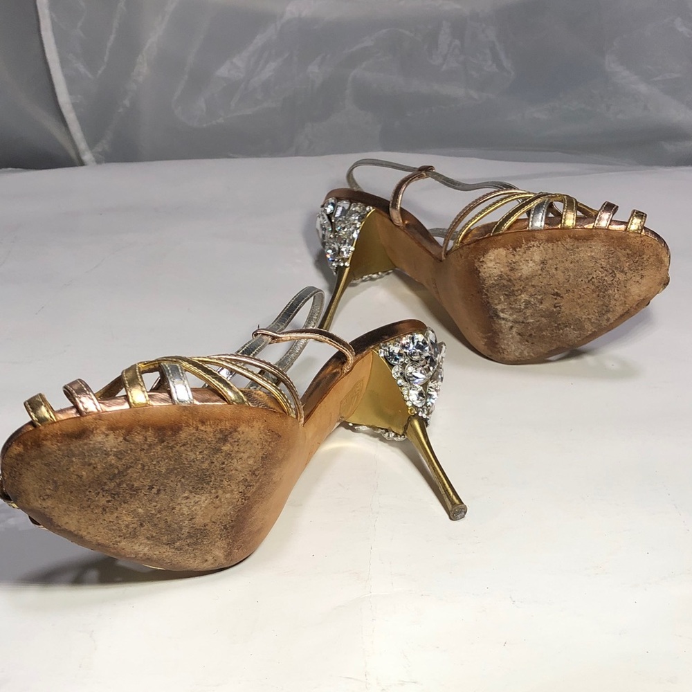 Glitzy Authentic Miu Miu Metallic Strappy Heels, Size 6 1/2 (US) - Picture 9 of 16